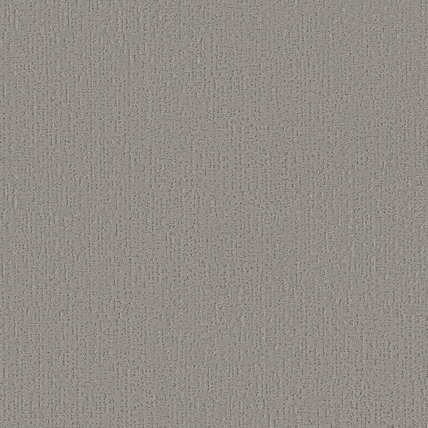 A close-up of Curated Tone Pet Friendly Carpet in Gateway Gray showcases its light gray textured fabric, subtle woven pattern, and fine thread details, emphasizing its durability and pet-friendly design.