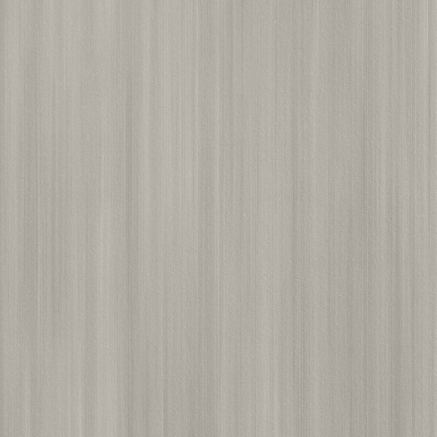 Met 12x12 Porcelain Tile features a light gray textured surface with subtle vertical streaks, resembling brushed metal or wood grain. This color body tile offers uniform patterning and sleek, modern performance for contemporary spaces.