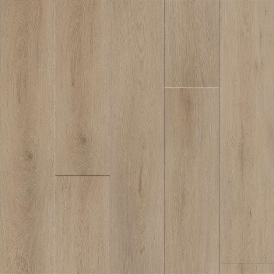 Coretec Plus Premium Vinyl features light-colored luxury flooring with a natural grain pattern and subtle knots in a straight layout. Its smooth, clean surface creates a warm, modern, and durable style for any space.