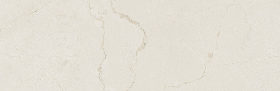 Glam Marfil 4x12 Glossy Porcelain Tile features a light beige marble look with subtle veins and faint cracks, delivering a smooth, polished finish ideal for modern flooring or countertops.
