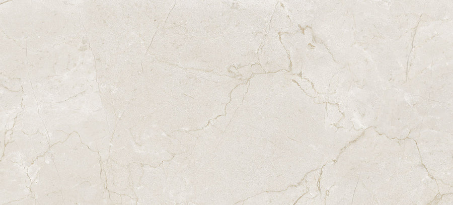 Glam Marfil 10x22 Glossy Porcelain Tile showcases a light beige color with subtle gray/tan veining, natural stone texture, and fine cracks—ideal for countertops, tile installations, or elegant wall finishes.