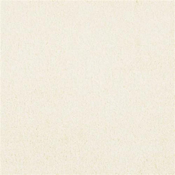 A close-up of Oceanside Family Friendly Carpet in Glimmer shows a smooth, subtly textured off-white surface, perfect for adding warmth and comfort to any space with its durable, family-friendly design.