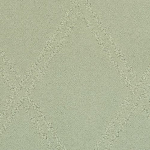 Braided Opulence Berber Carpet in Goddess color features a light green luxury finish with a subtle diamond-textured pattern formed by intersecting diagonal lines for a soft geometric look.