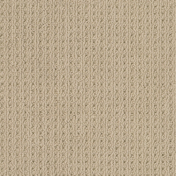 Close-up of San Lucas Family Friendly Carpet in Golden, featuring a textured, looped vertical pattern. Evenly spaced raised rows offer a soft yet structured look—ideal for high-traffic homes needing style and durability.