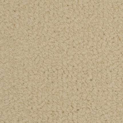 Close-up of Savant Berber Carpet in Grandin. Its tightly looped fibers create a uniform, durable surface with a soft beige hue—perfect for high-traffic areas needing resilient flooring.