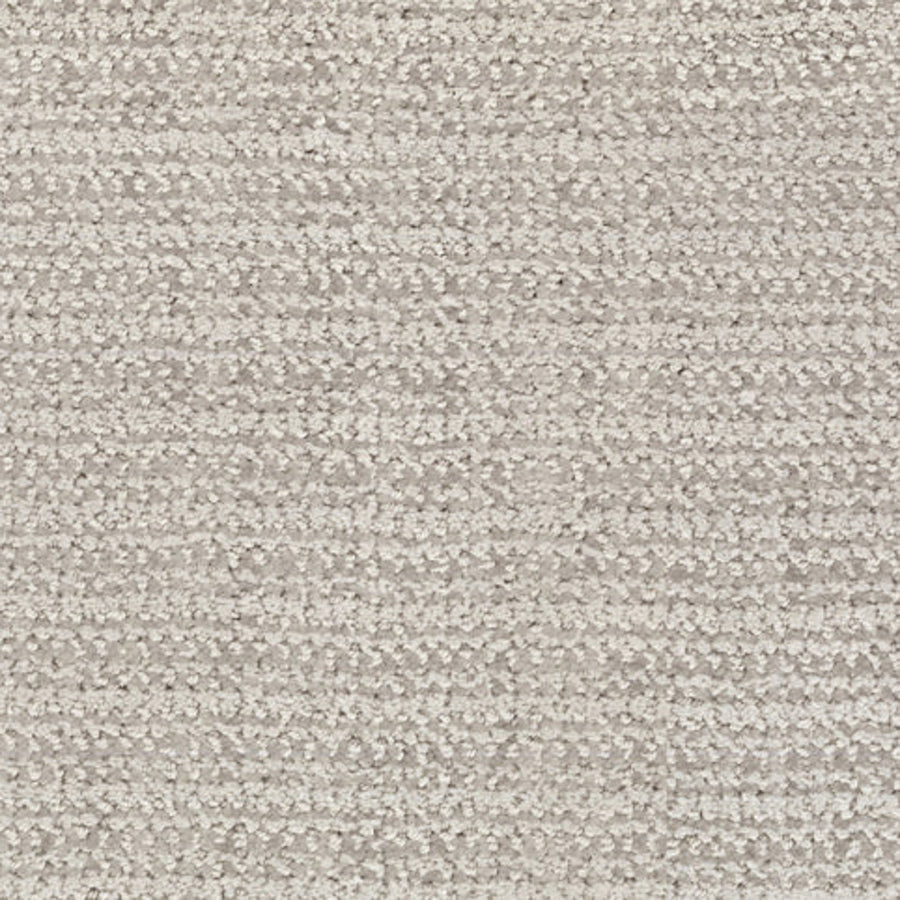 Close-up of Beguiling Berber Carpet in greige, featuring a textured surface with a subtle, evenly spaced horizontal pattern for a soft, plush look.
