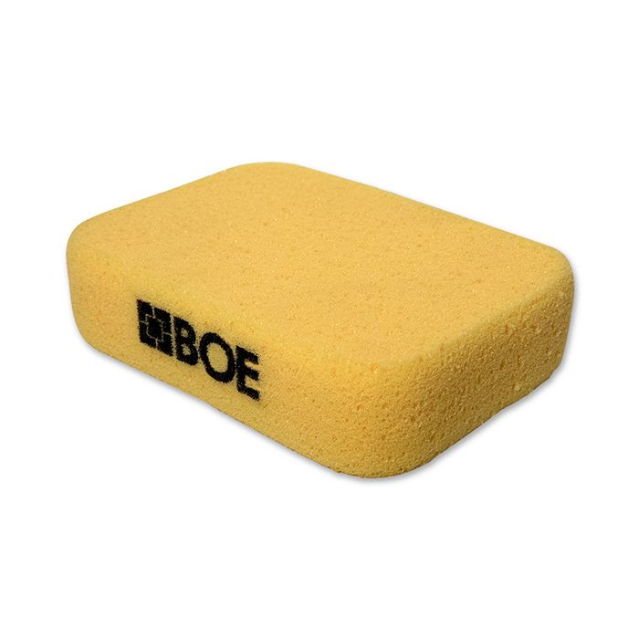 The Grout Sponge is a rectangular yellow sponge with rounded corners and the black BOE logo on one side, shown on a white background.
