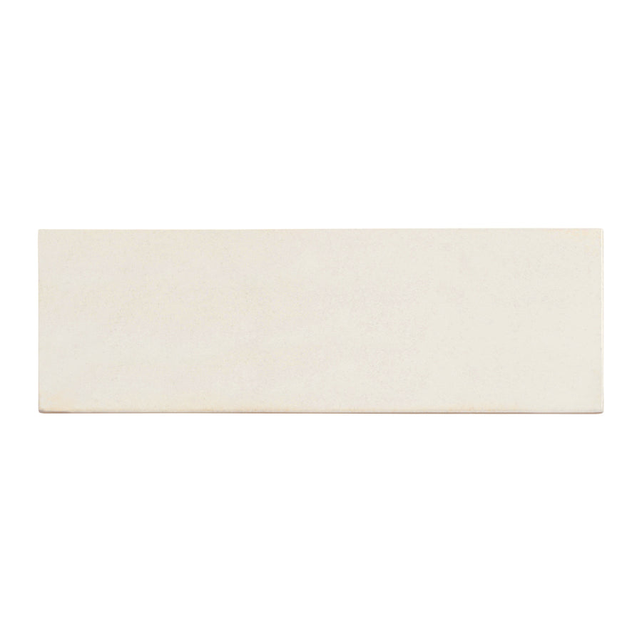 The Hanoi 2.5" x 8" Ceramic Subway Tile is shown in white against a white background, featuring a smooth surface with slightly rounded edges and corners.