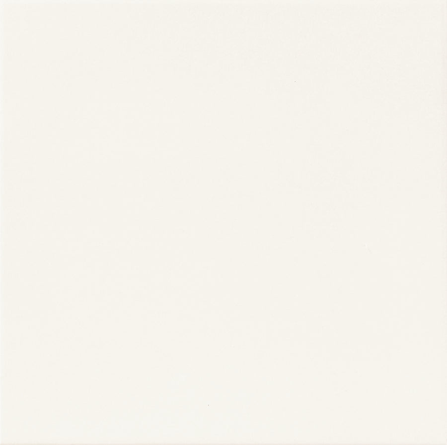 The Hanoi 13x13 Ceramic Tile is a plain, solid white square with no visible patterns or textures, evoking the classic look of luxury black-and-white home decor tiles.