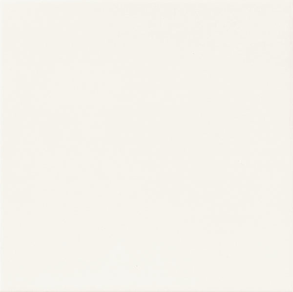 The Hanoi 13x13 Ceramic Tile is a plain, solid white square with no visible patterns or textures, evoking the classic look of luxury black-and-white home decor tiles.