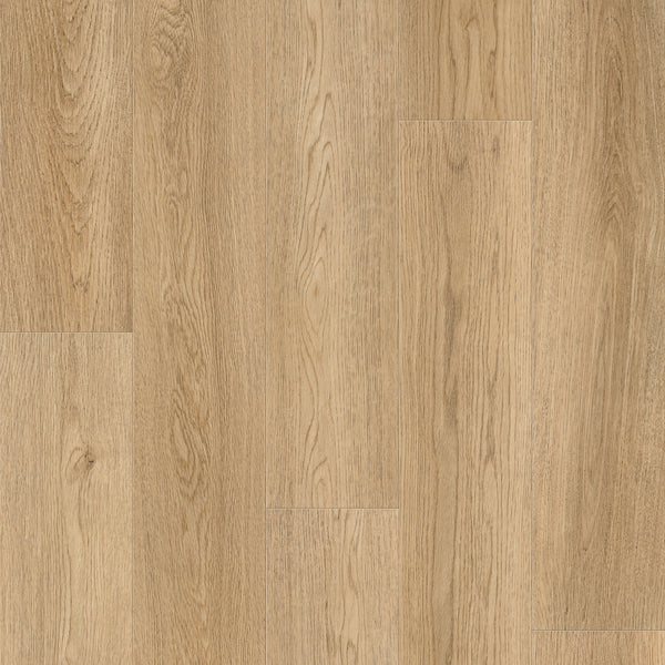 Coretec Originals Classics Vinyl features light brown luxury planks with realistic grain patterns and knots, arranged side by side in a straight layout and built with durable rigid core construction for lasting performance.