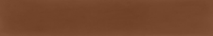 The Harmony 2.5x15 Porcelain Tile features a solid, textured brown background with subtle shade variations, resembling a handmade tile or painted paper surface.