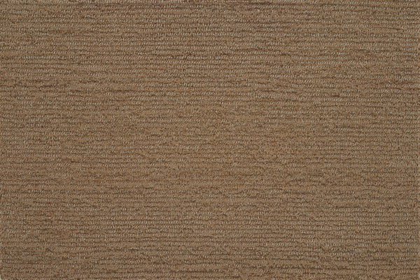 A close-up of Highlands Berber Carpet in Barley shows its brown textured surface with horizontal ridges, creating a uniform, repeating pattern—ideal for contemporary, durable flooring that feels comfortable underfoot.