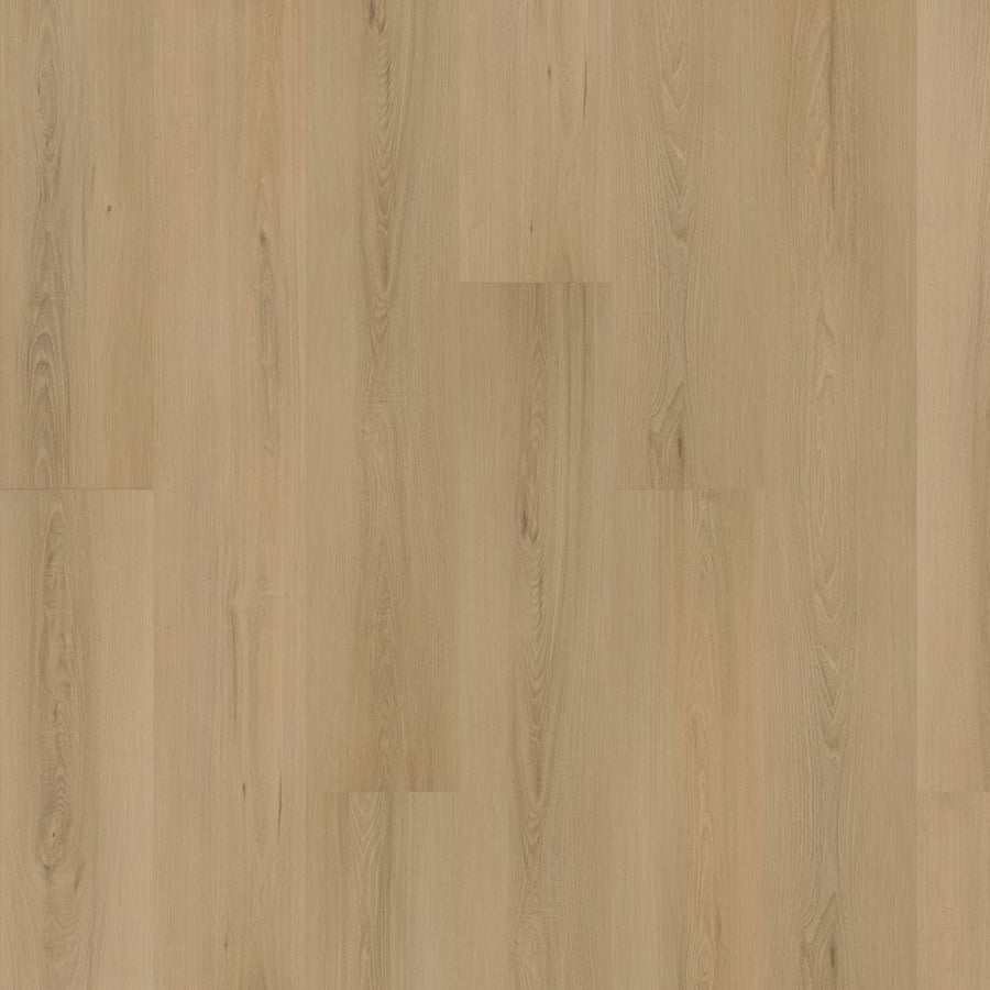 The Eastbrook Shoals 9" Vinyl Plank features light tones and a natural wood-look with subtle shade variations. Its matte finish offers a warm, modern style, while its waterproof design ensures lasting durability.