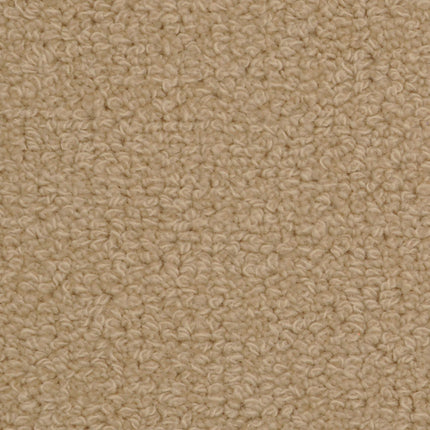 Close-up of Savant Berber Carpet in Hannah color, featuring a beige loop-pile with a textured, woven surface. Its uniform, bumpy pattern offers durability and makes it ideal for high-traffic areas.