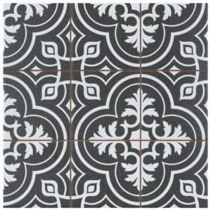 A black and white tile.