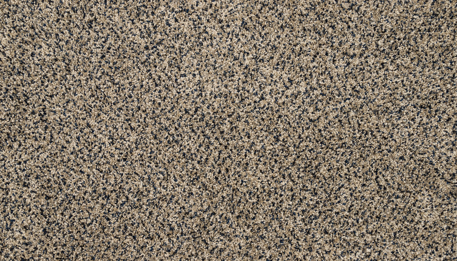 A close-up of Furocious I Pet Friendly Carpet reveals its beige and brown plush fibers, offering a soft texture perfect for pets and enhancing any interior with a warm blend of light and dark tones.