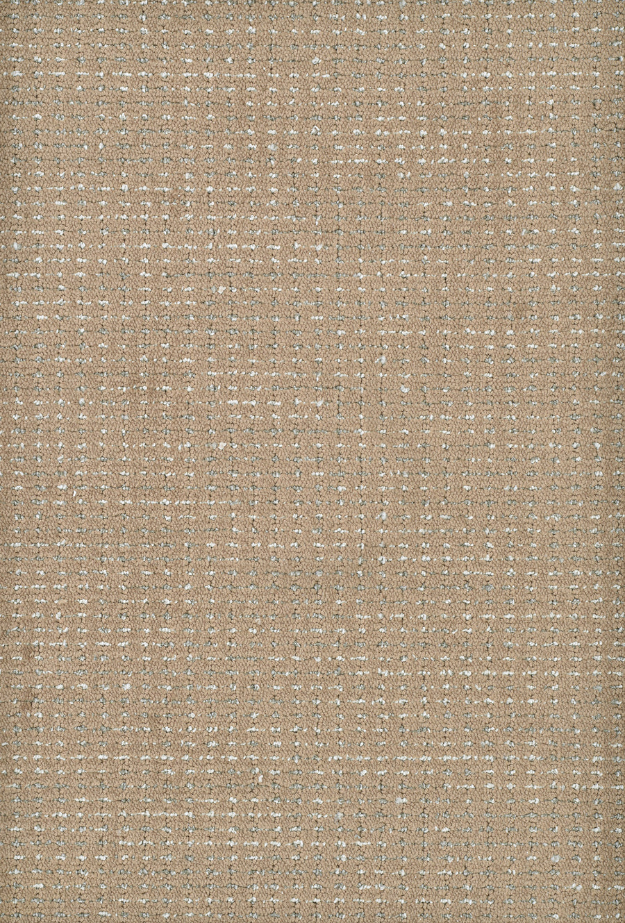 Chalet On Trend Carpet features beige fabric with a subtle grid pattern of small, evenly spaced white dashed lines for a textured, woven look.