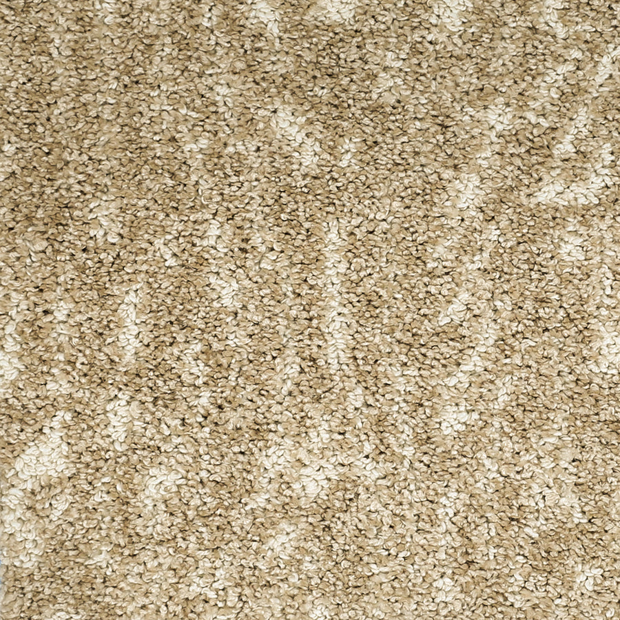 Close-up of Meow Mosaic Pet Friendly Carpet, showcasing its shaggy, textured beige and off-white surface with a subtle mosaic pattern; adds comfort and style to any pet-friendly home.