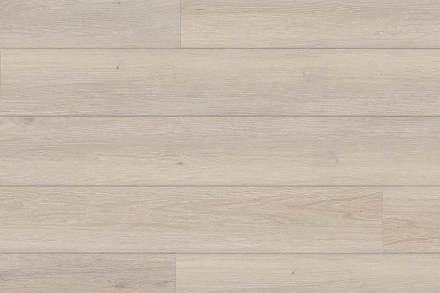 Hydro Vinyl II 7" Vinyl Plank features light tones, a natural wood grain, and subtle knots arranged horizontally for a clean, modern hardwood appearance.