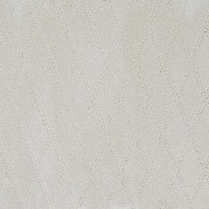 Absolute Berber Carpet in Impeccable features an off-white textured surface with a subtle diamond pattern and slightly raised lines, echoing the look of classic Berber. Its durable geometric design makes it perfect for high-traffic areas.
