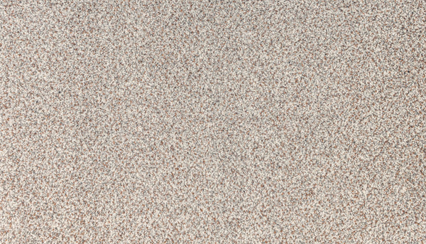 Close-up of Innovative Comfort I Pet Friendly Carpet in Falling Leaves, showcasing its dense speckled texture in beige, light brown, and tan tones; this luxury carpet is both stain-resistant and pet friendly.