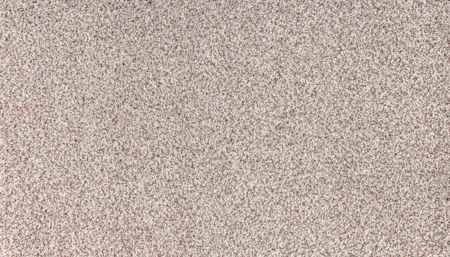 A close-up of Innovative Comfort I Pet Friendly Carpet in Crossette, showcasing its speckled surface with a dense mix of tiny red, brown, and white dots.