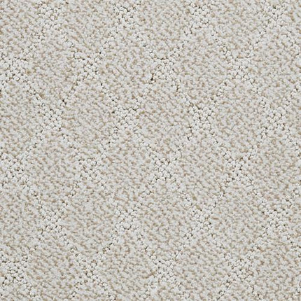 Close-up of Fine Art On Trend Carpet in Insightful, featuring a textured light beige surface with a subtle diamond pattern from raised and lowered areas, bringing contemporary elegance to any space.