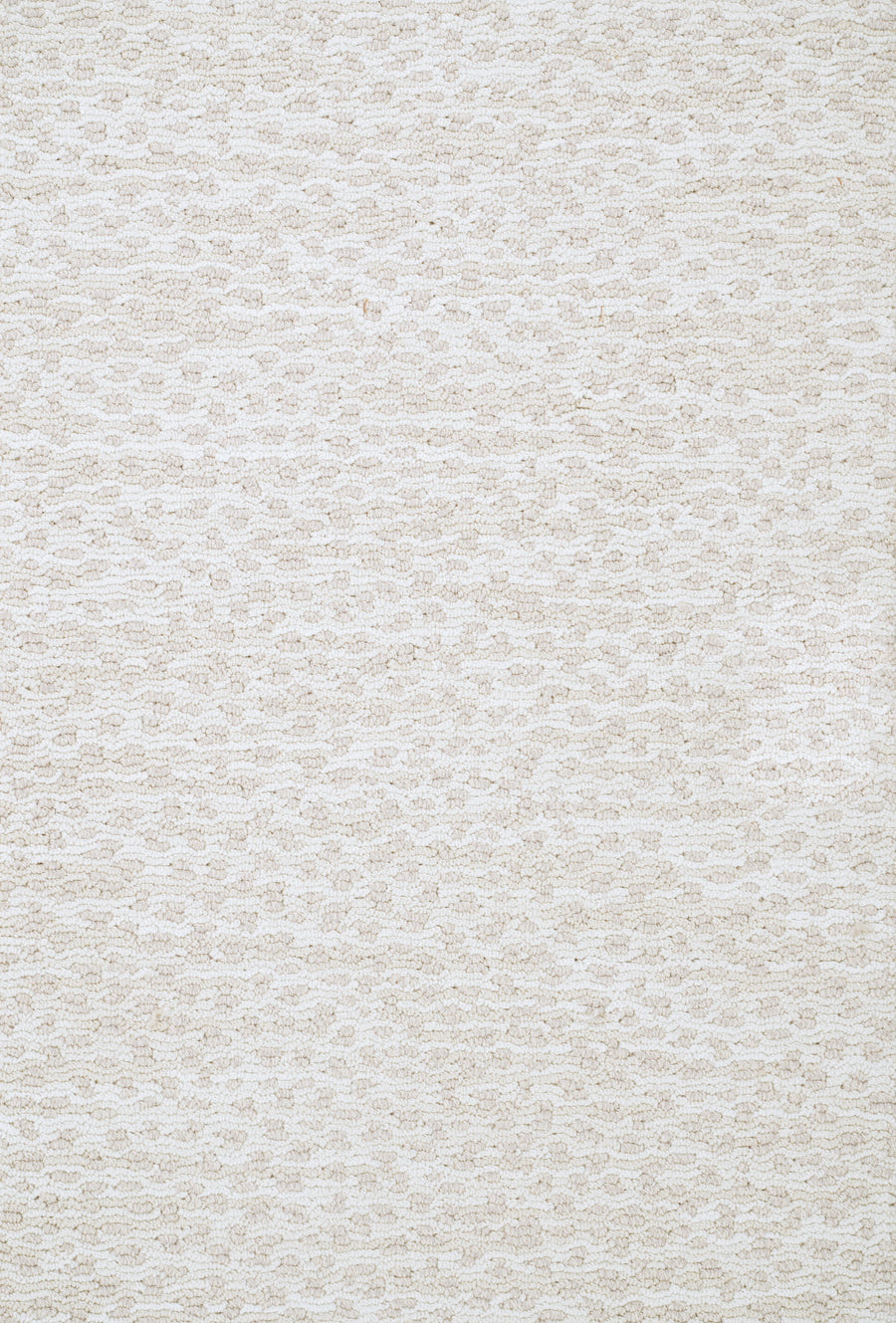 A close-up of Jag On Trend Carpet shows its soft, woven beige fabric with a subtle irregular dotted pattern, offering luxurious elegance. The colors range from light beige to off-white.