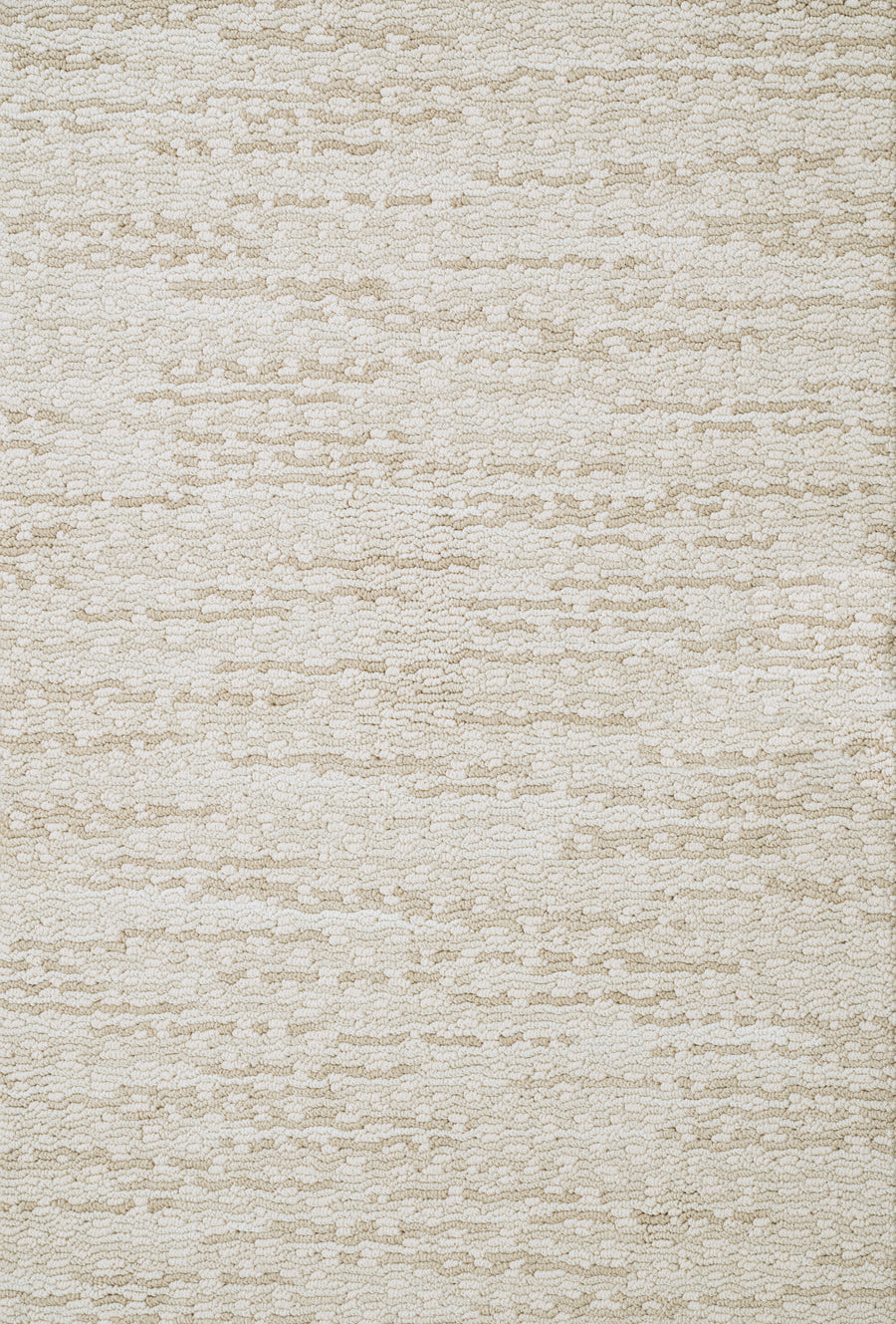 Close-up of Jag On Trend Carpet in textured beige and off-white with a subtle horizontal wavy pattern. This woven-look material exudes cozy warmth and luxurious elegance, making it a stylish accent for any space.