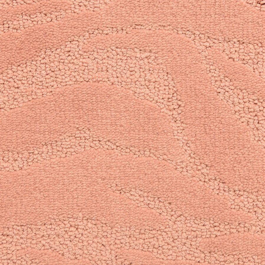 Close-up of Capetown On Trend Carpet in Jazz—soft, textured pink with a subtle raised wavy pattern. Its cozy, looped design brings luxury and lasting comfort to high-traffic areas.