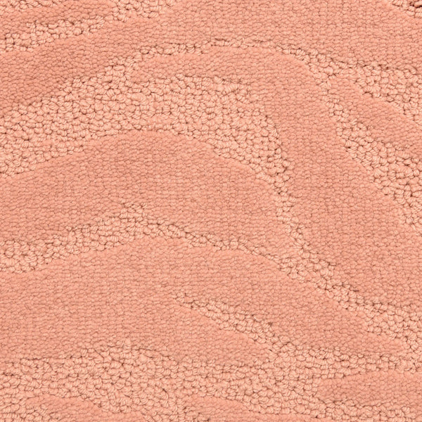 Close-up of Capetown On Trend Carpet in Jazz—soft, textured pink with a subtle raised wavy pattern. Its cozy, looped design brings luxury and lasting comfort to high-traffic areas.