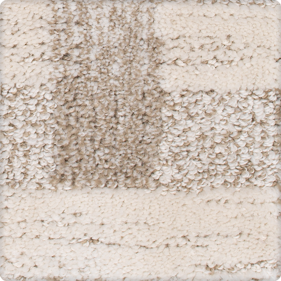 A close-up of Polished Structure On Trend Carpet shows its textured beige and off-white woven fabric, featuring loops and varied shades for a soft, plush feel and a stylish, sophisticated look.