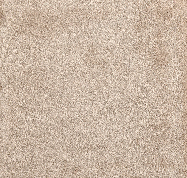 Close-up of the Cha Cha On Trend Carpet in Khaki, featuring a soft, textured, and slightly fluffy surface. Its uniform fibers provide a smooth look, making it a durable and stylish choice for high-traffic contemporary spaces.