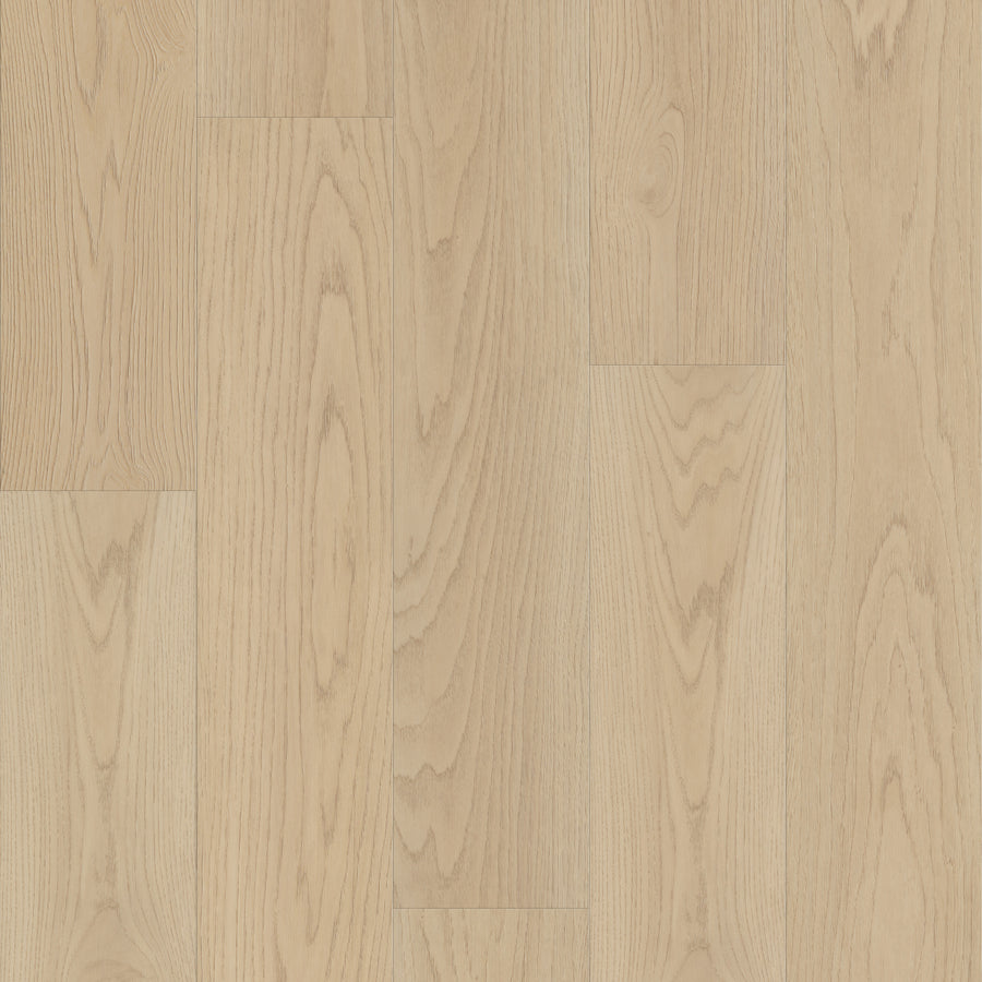 Fresh Take 9" Vinyl features a light wood look with visible natural grain and subtle knots. The planks are laid parallel, offering a smooth, clean finish ideal for interior spaces.