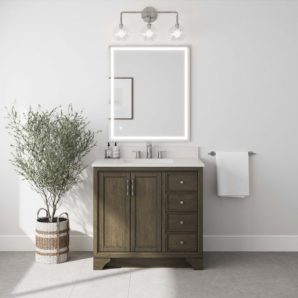 A modern bathroom showcases a Lanagan 36
