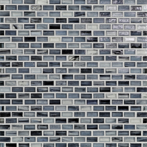 A close-up of Tozen Mini Mosaic Tile in Mini Brick Natural, showcasing small rectangular tiles in a staggered brick pattern—ideal for bringing a modern touch to any space.