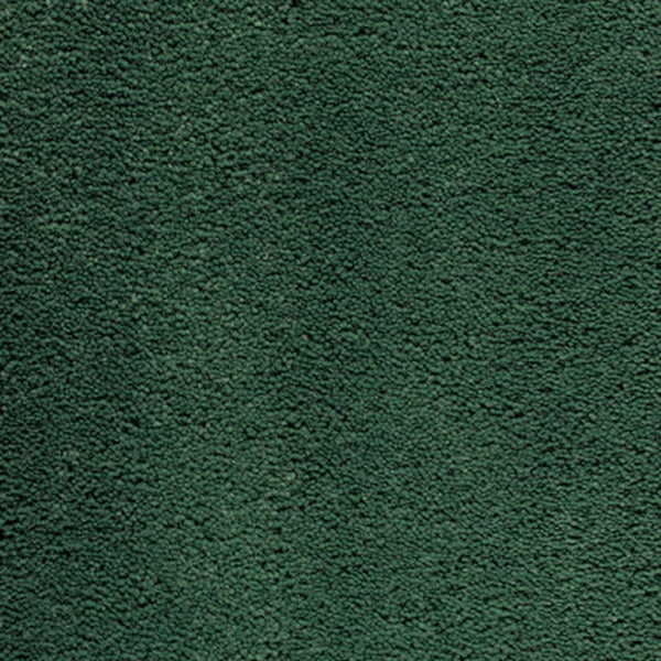 Close-up of Dolce Family Friendly Carpet in Lawn color—a textured, dark green surface with a soft, plush feel that's perfect for adding comfort to high-traffic areas.