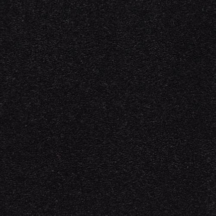 A close-up of the Grand Isle Family Friendly Carpet in Lights Out, showcasing its black, lightly textured surface with subtle shading variations and a soft, matte finish.