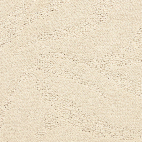 A close-up of the Capetown On Trend Carpet in Long Street shows a light beige, plush surface with a subtle wavy, raised pattern—its varying pile heights add comfort and style, making it ideal for high-traffic areas.