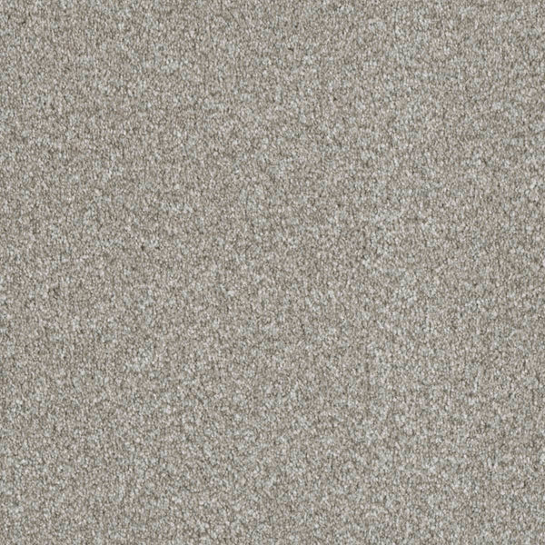 Close-up of Luxor Family Friendly Carpet in Winterbrooke—light gray with a soft, textured surface and densely packed fibers for a plush, uniform look.