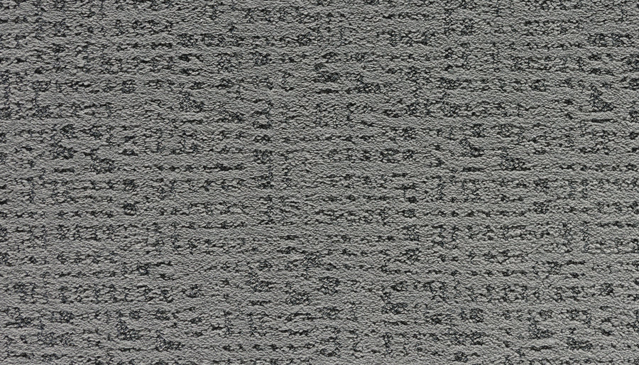 Close-up of Luxuriant Path Pet Friendly Carpet in Chroma, featuring a textured gray surface with stain resistance and a subtle, irregular pattern in varying gray tones for a modern, speckled look.