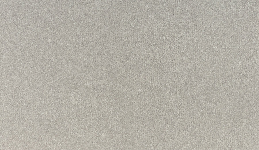 A close-up of the Luxuriant Touch III Pet Friendly Carpet in Almond Shell, showing its smooth, light gray surface with a subtle, uniform pattern—durable and stain-resistant for lasting beauty.