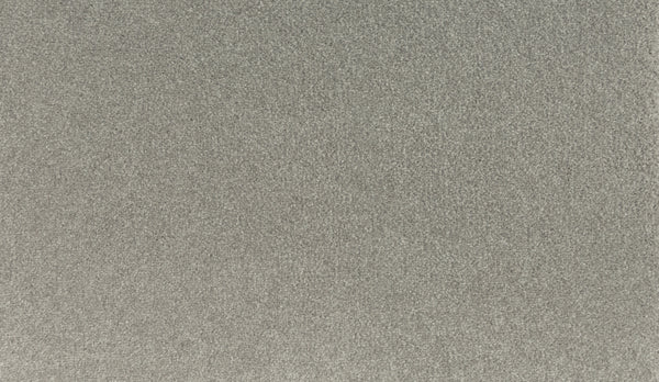 Close-up of Luxuriant Touch III Pet Friendly Carpet in Clam Island, showcasing a light gray, textured surface with a uniform, slightly speckled look—ideal for stain resistance and premium flooring.