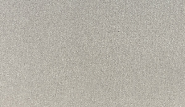 Close-up view of the Luxuriant Touch II Pet Friendly Carpet in Almond Shell, showing its smooth, light gray textured surface and subtle, uniform pattern that highlights the elegant simplicity and stain resistance of this luxury carpet.