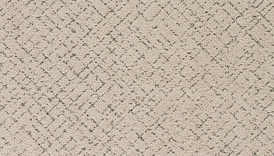 Close-up of Luxuriant Weave Pet Friendly Carpet in Gleam, showcasing a soft, modern look with subtle geometric intersecting lines and textured loops.