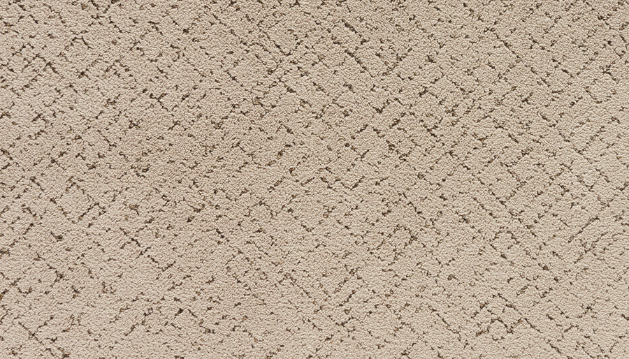 Close-up of Luxuriant Weave Pet Friendly Carpet in Chalet color, featuring a soft, plush surface with subtle, irregular geometric patterns and intersecting lines for a luxurious texture that's safe for pets.