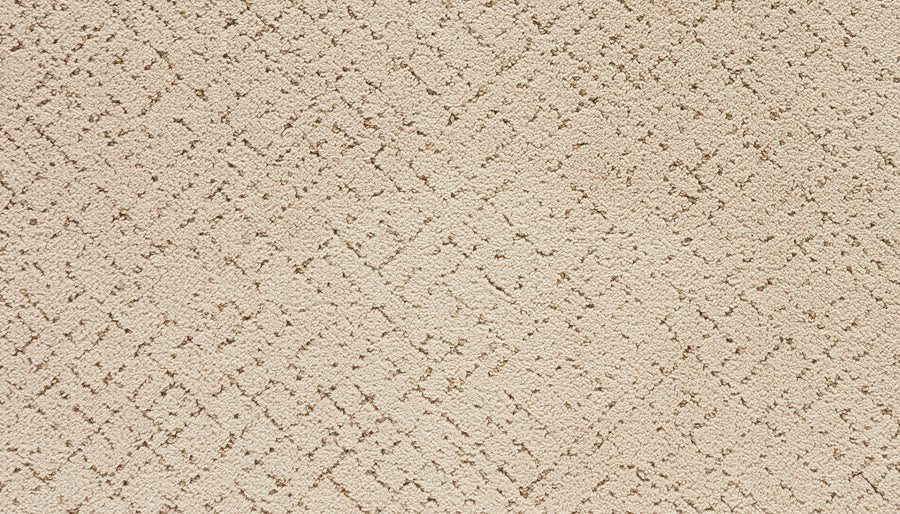 Close-up of Luxuriant Weave Pet Friendly Carpet in Tradition color, showcasing a subtle, raised geometric pattern with intersecting lines and shapes for a luxurious texture and durable, pet-friendly surface.