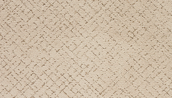 Close-up of Luxuriant Weave Pet Friendly Carpet in Tradition color, showcasing a subtle, raised geometric pattern with intersecting lines and shapes for a luxurious texture and durable, pet-friendly surface.