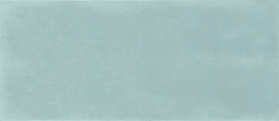 The Maiolica 4x10 Ceramic Subway Tile features a textured light blue surface with soft, uneven shading and subtle tonal variations, creating a velvety, cloudy look that adds a touch of luxury to any space.